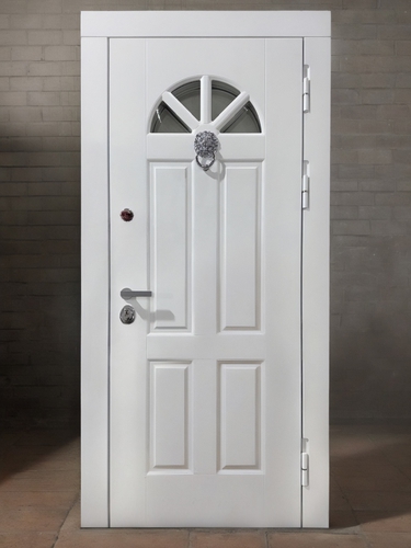 Белая с кнокером и окном