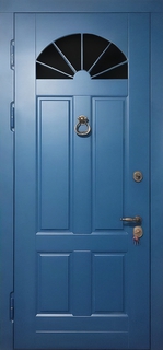 Остекленная термодверь с кнокером и окрашенными панелями МДФ RAL Остекленная термодверь с кнокером и окрашенными панелями МДФ RAL