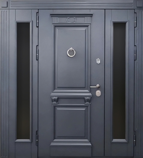 Входная группа с терморазрывом, остеклением и кнокером «кольцо» (МДФ RAL с багетом)