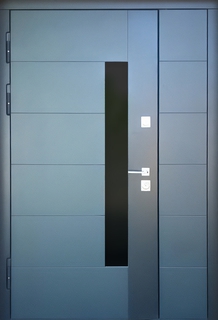 Остекленная одностворчатая дверь с терморазрывом и тонированным стеклом (МДФ RAL) Остекленная одностворчатая дверь с терморазрывом и тонированным стеклом (МДФ RAL)