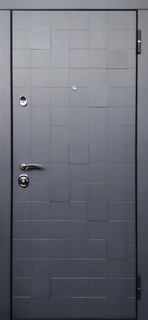 Стальная дверь для квартиры с отделкой из серых панелей МДФ RAL Стальная дверь для квартиры с отделкой из серых панелей МДФ RAL