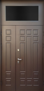 Металлическая полуторная термодверь с остекленной верхней вставкой (панели MDF) Металлическая полуторная термодверь с остекленной верхней вставкой (панели MDF)