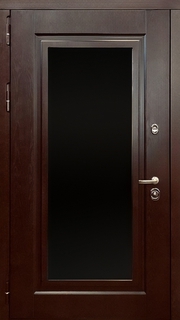 Уличная термодверь со стеклом большой площади (отделка – плиты МДФ)